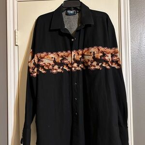 Vintage Panhandle Slim Brooks and Dunn Western Shirt Pearl Snaps Sz XL Cowboy